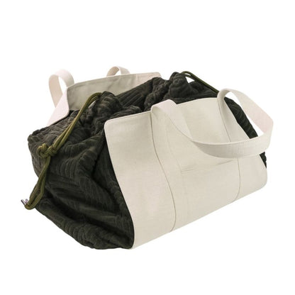 Bottega Veneta Canvas Mix Jacquard Travel Bag Boston Bag 709442 Green Men