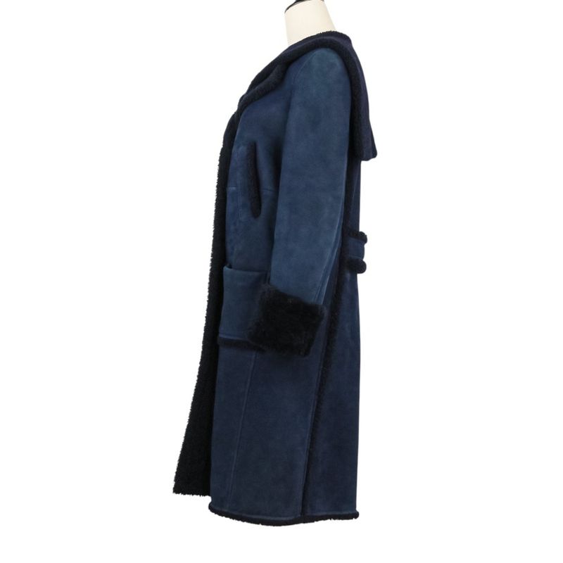 Good Chanel P59 18-19aw Prêt-À-Porter Collection Mouton Coat P59385 Size 38