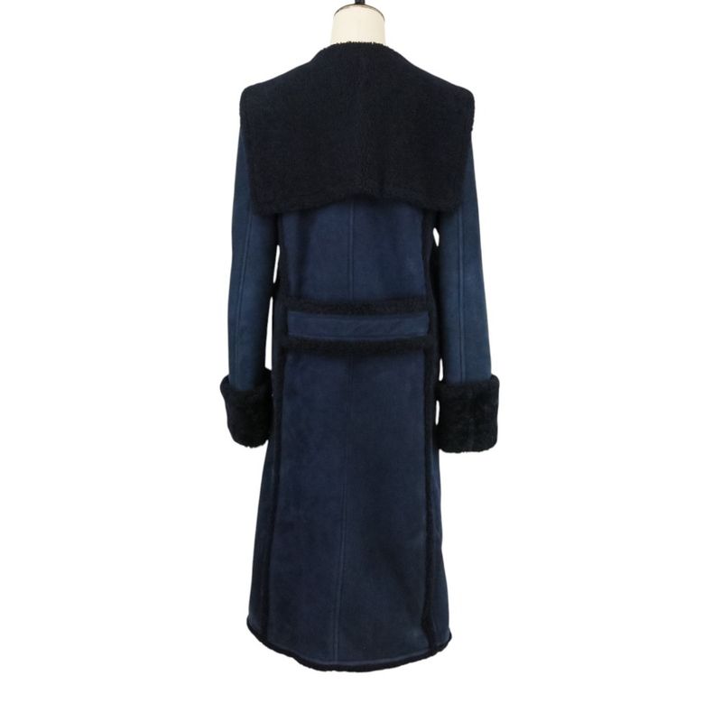Good Chanel P59 18-19aw Prêt-À-Porter Collection Mouton Coat P59385 Size 38