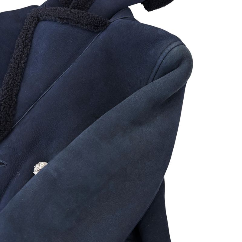 Good Chanel P59 18-19aw Prêt-À-Porter Collection Mouton Coat P59385 Size 38