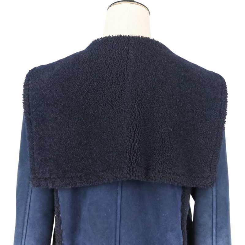 Good Chanel P59 18-19aw Prêt-À-Porter Collection Mouton Coat P59385 Size 38