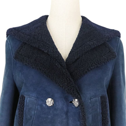 Good Chanel P59 18-19aw Prêt-À-Porter Collection Mouton Coat P59385 Size 38