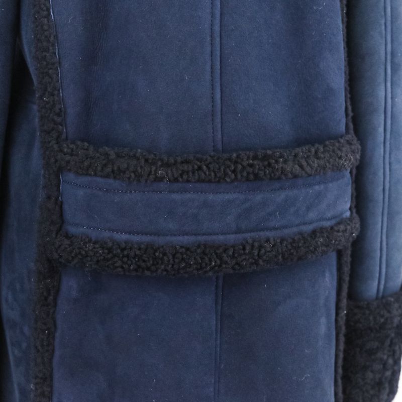 Good Chanel P59 18-19aw Prêt-À-Porter Collection Mouton Coat P59385 Size 38