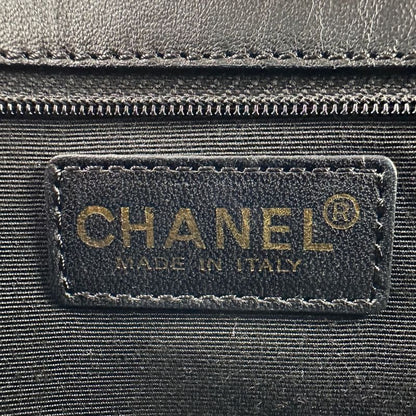 Chanel Icon Line Chain One Shoulder Bag Black Gold Color Hardware Ladies Used