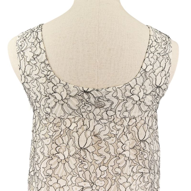 Unused Chanel 16c Camellia Lace Blouse Skirt Setup P53157/p53158 Size 34 White