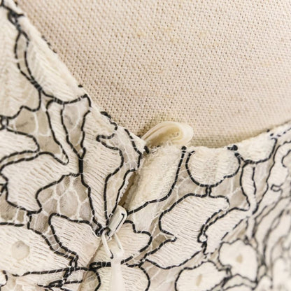 Unused Chanel 16c Camellia Lace Blouse Skirt Setup P53157/p53158 Size 34 White