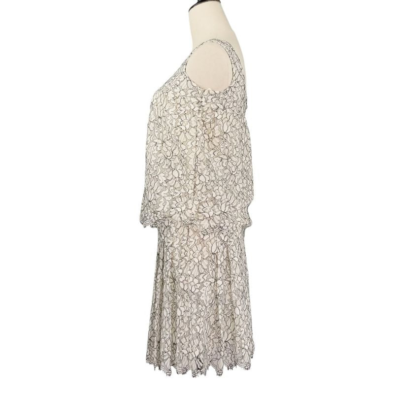 Unused Chanel 16c Camellia Lace Blouse Skirt Setup P53157/p53158 Size 34 White