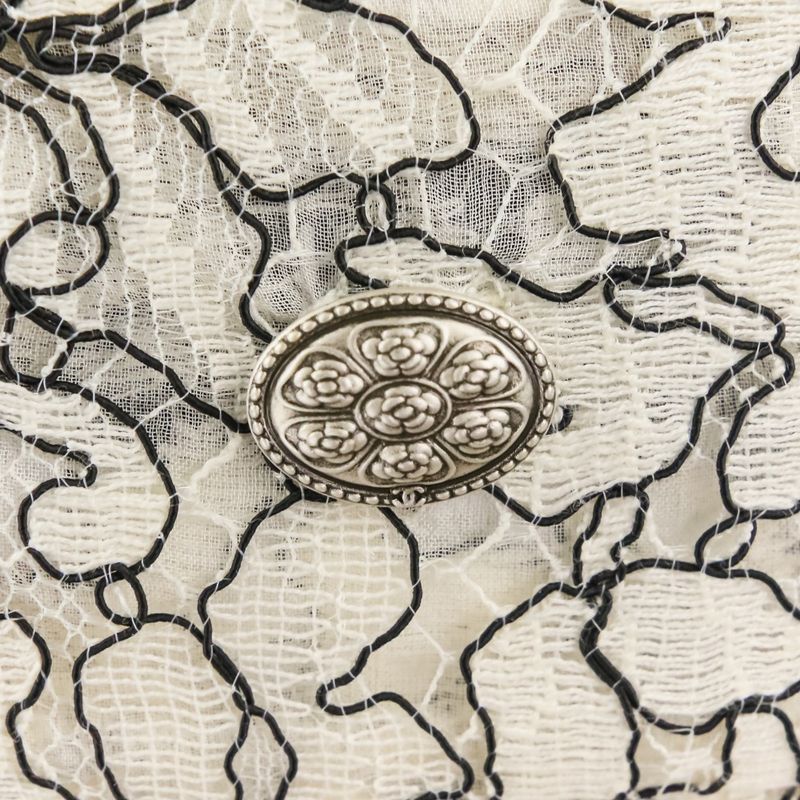 Unused Chanel 16c Camellia Lace Blouse Skirt Setup P53157/p53158 Size 34 White