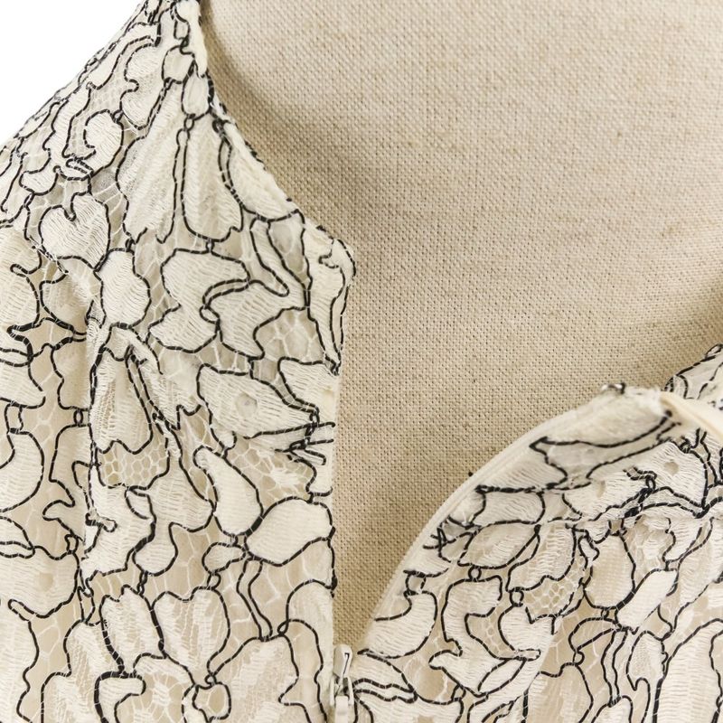 Unused Chanel 16c Camellia Lace Blouse Skirt Setup P53157/p53158 Size 34 White