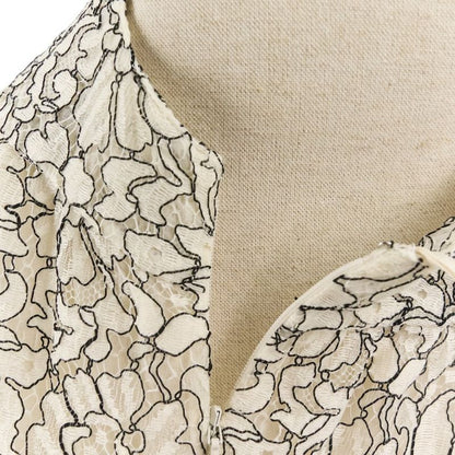 Unused Chanel 16c Camellia Lace Blouse Skirt Setup P53157/p53158 Size 34 White