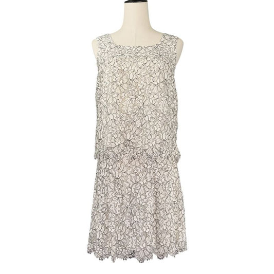 Unused Chanel 16c Camellia Lace Blouse Skirt Setup P53157/p53158 Size 34 White