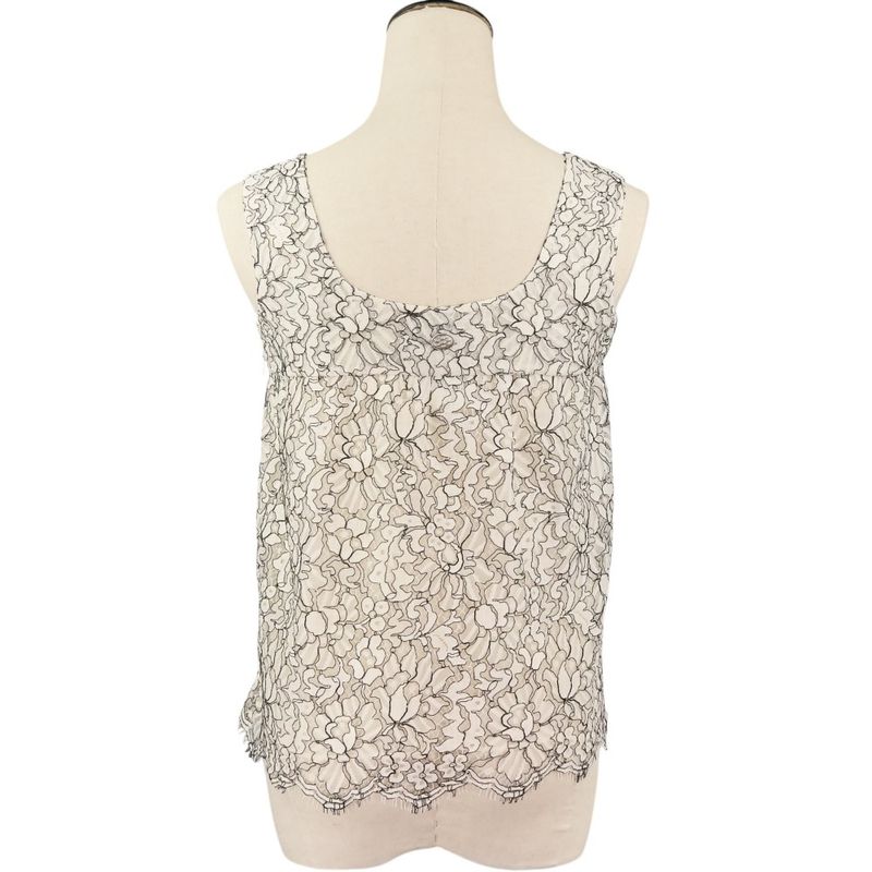 Unused Chanel 16c Camellia Lace Blouse Skirt Setup P53157/p53158 Size 34 White