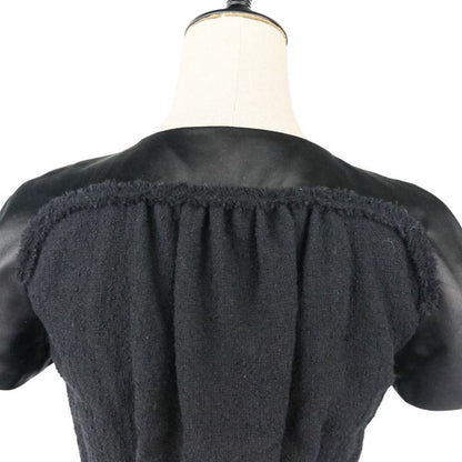 Chanel Tweed Satin Mix Bijoux Embellished Ribbon Dress P52337 Size 34 Black