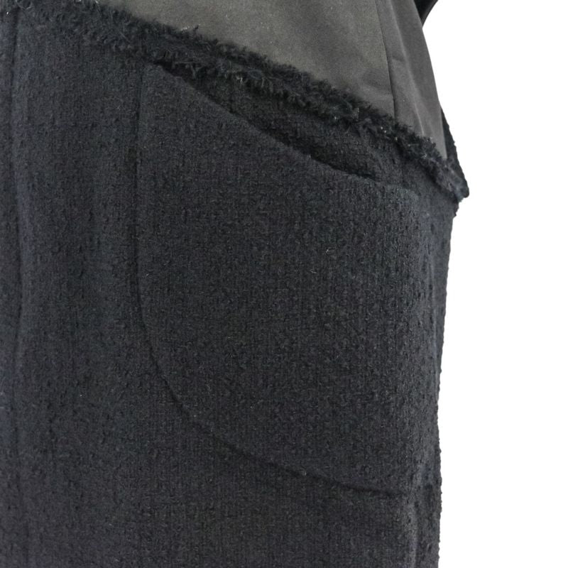 Chanel Tweed Satin Mix Bijoux Embellished Ribbon Dress P52337 Size 34 Black