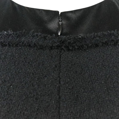 Chanel Tweed Satin Mix Bijoux Embellished Ribbon Dress P52337 Size 34 Black