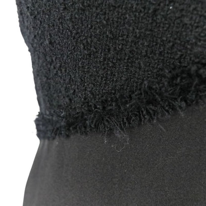 Chanel Tweed Satin Mix Bijoux Embellished Ribbon Dress P52337 Size 34 Black