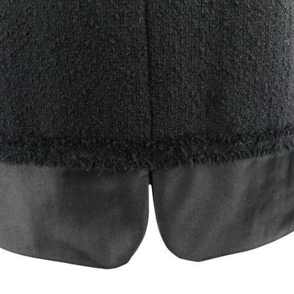 Chanel Tweed Satin Mix Bijoux Embellished Ribbon Dress P52337 Size 34 Black