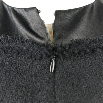 Chanel Tweed Satin Mix Bijoux Embellished Ribbon Dress P52337 Size 34 Black