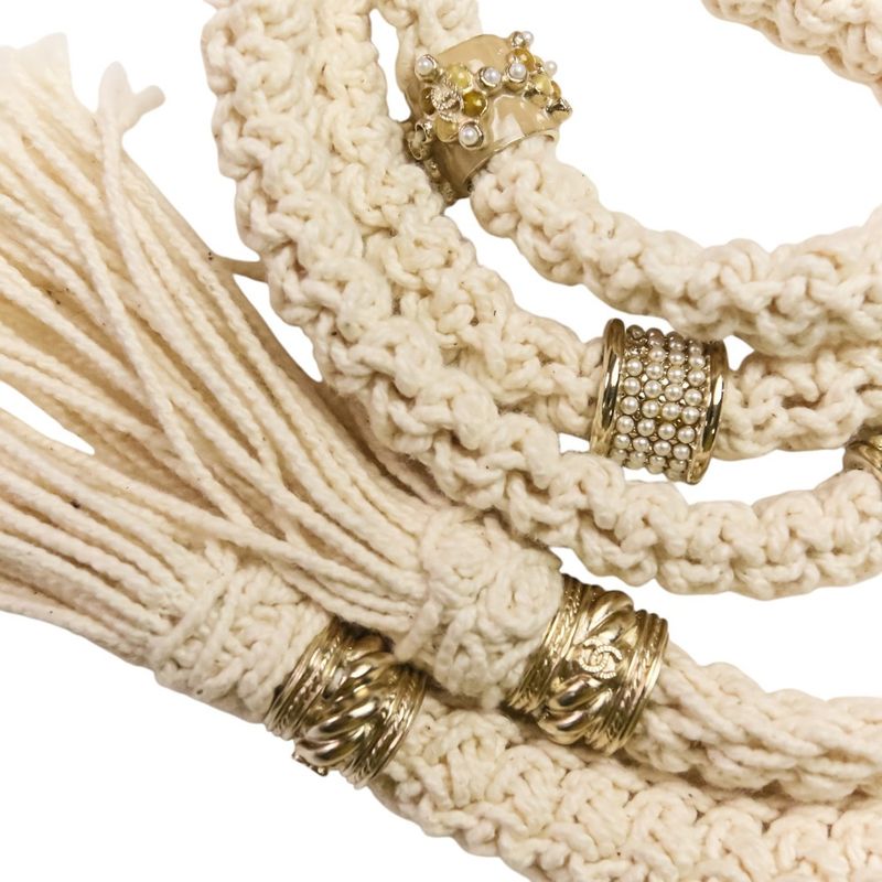 18c Chanel Fringe Tweed Dress P58133 Size 34 Black Ladies Used