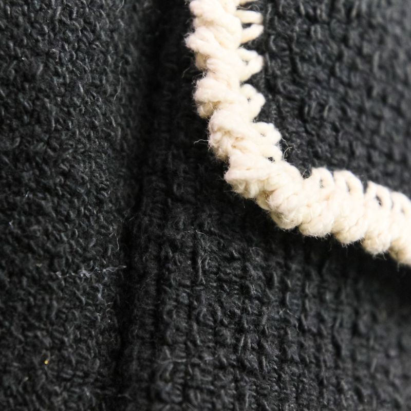 18c Chanel Fringe Tweed Dress P58133 Size 34 Black Ladies Used