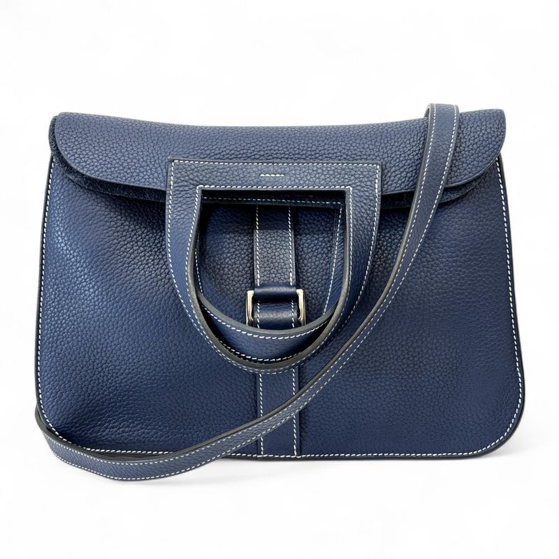 Hermes Arsan 31 Taurillon Clemence 3way Handbag Crossbody One Shoulder Bag Navy