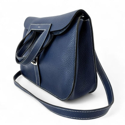 Hermes Arsan 31 Taurillon Clemence 3way Handbag Crossbody One Shoulder Bag Navy