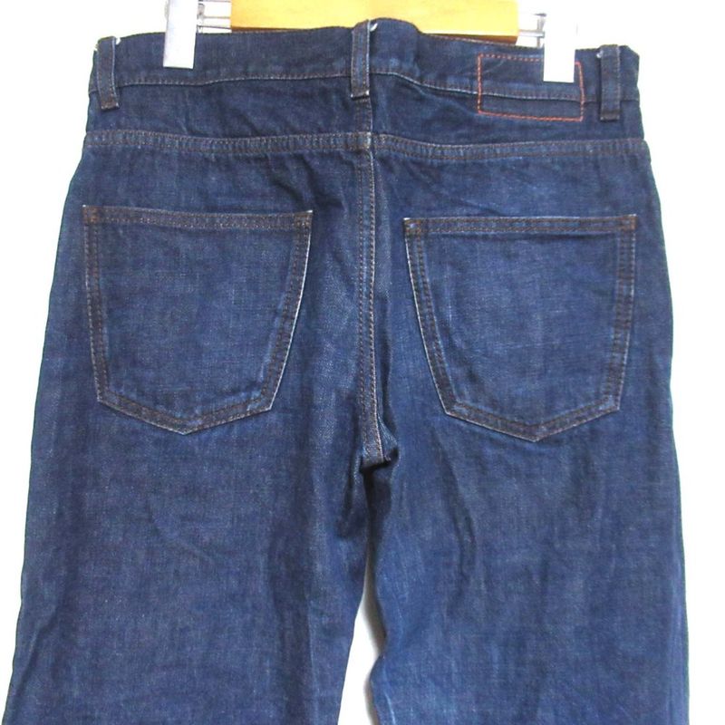 Hermes Leather Patches Serie Button Denim Pants Jeans Size 40 Indigo Blue Mens