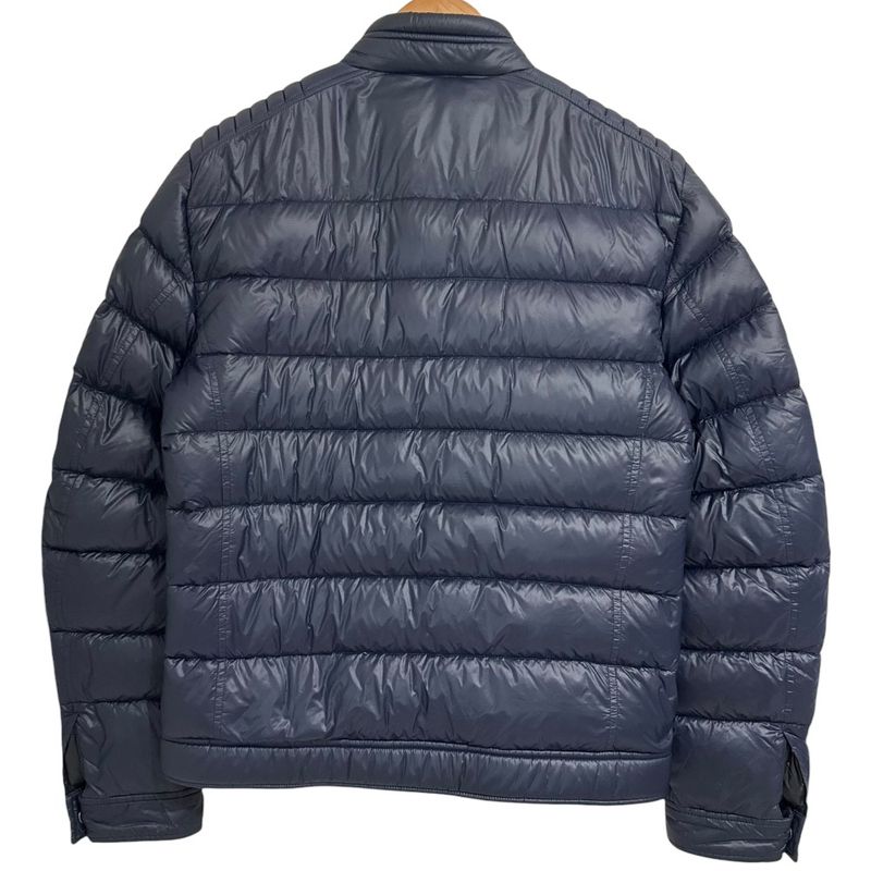 Good Prada Triangle Logo Plate Down Jacket Size 48 Navy Men's Used