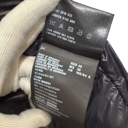 Good Prada Triangle Logo Plate Down Jacket Size 48 Navy Men's Used