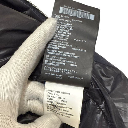 Good Prada Triangle Logo Plate Down Jacket Size 48 Navy Men's Used