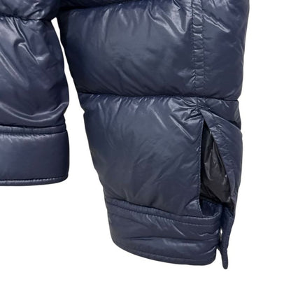 Good Prada Triangle Logo Plate Down Jacket Size 48 Navy Men's Used