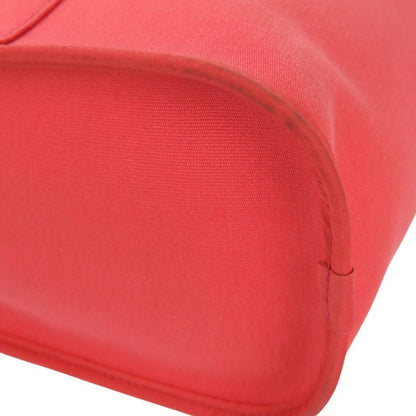 Good Hermes Cabas UK PM 2way Toile Officier Canvas Tote Bag Red N Engraved