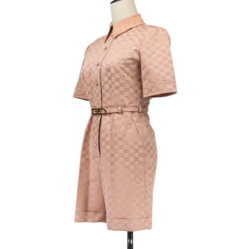 22aw Gucci GG Pattern Jumpsuit All-in-One 691496 Size 36 Pink Ladies Used