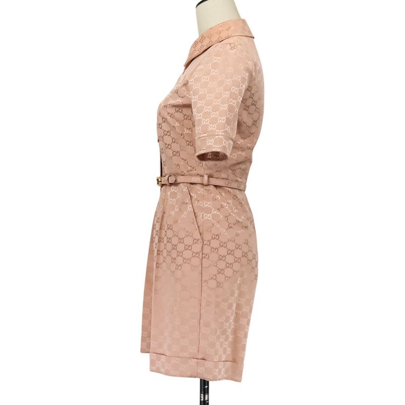 22aw Gucci GG Pattern Jumpsuit All-in-One 691496 Size 36 Pink Ladies Used
