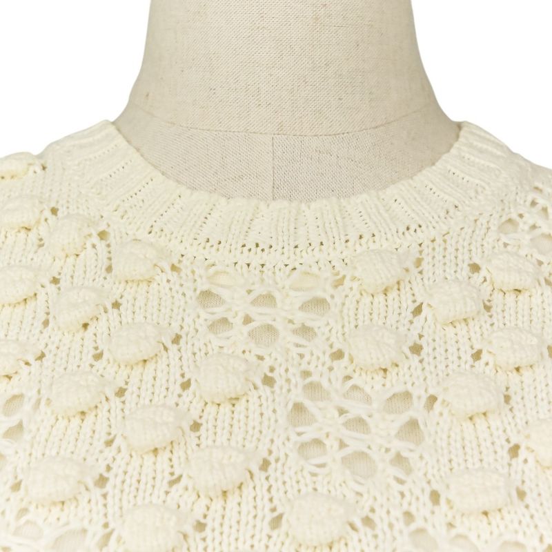 Good Chanel Coco Mark Crochet Knit Dress with Petticoat P56168k07331 Size 34