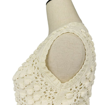 Good Chanel Coco Mark Crochet Knit Dress with Petticoat P56168k07331 Size 34