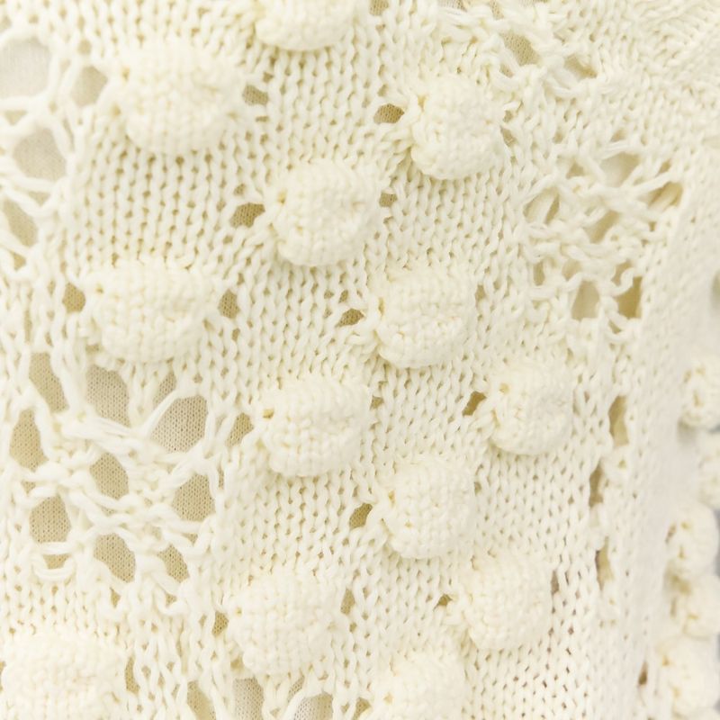 Good Chanel Coco Mark Crochet Knit Dress with Petticoat P56168k07331 Size 34