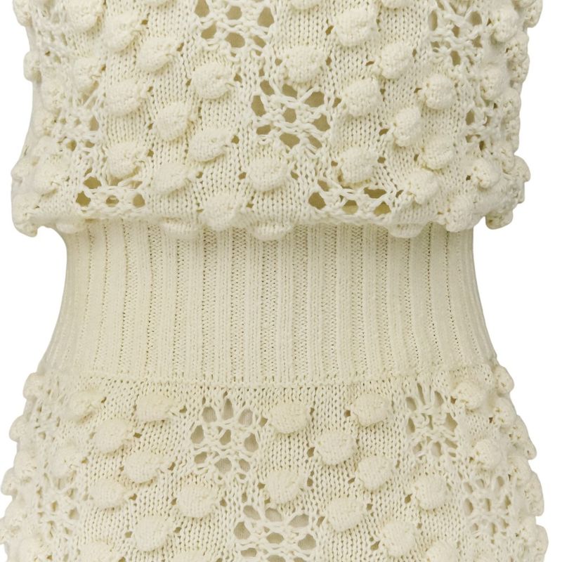 Good Chanel Coco Mark Crochet Knit Dress with Petticoat P56168k07331 Size 34