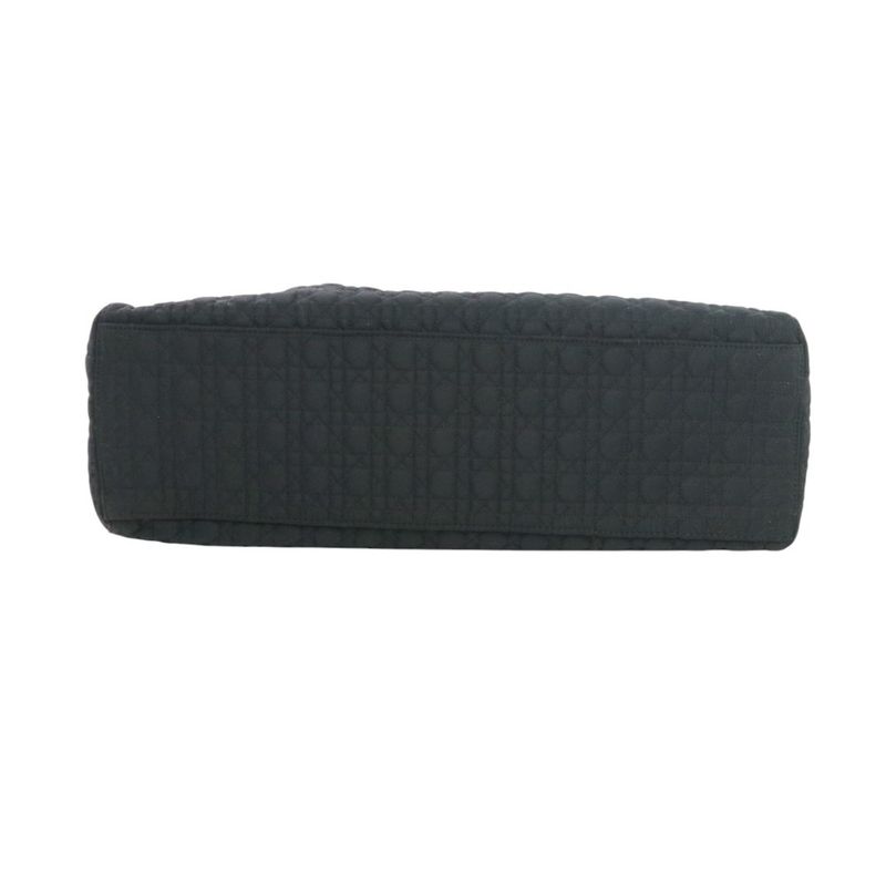 Good Christian Dior Lady Dior Cannage Quilted Boston Bag Tote Bag Black Ladies