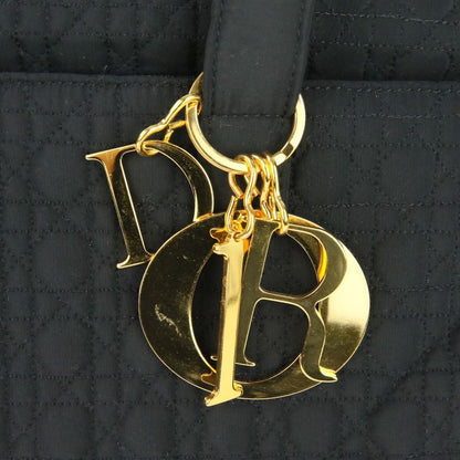 Good Christian Dior Lady Dior Cannage Quilted Boston Bag Tote Bag Black Ladies