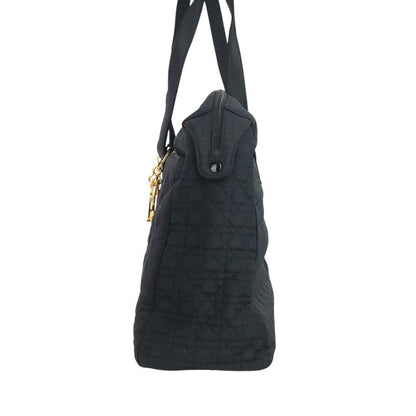 Good Christian Dior Lady Dior Cannage Quilted Boston Bag Tote Bag Black Ladies
