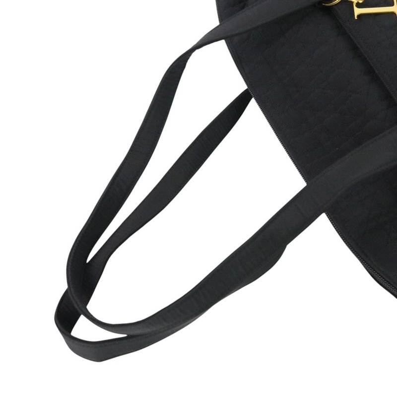 Good Christian Dior Lady Dior Cannage Quilted Boston Bag Tote Bag Black Ladies