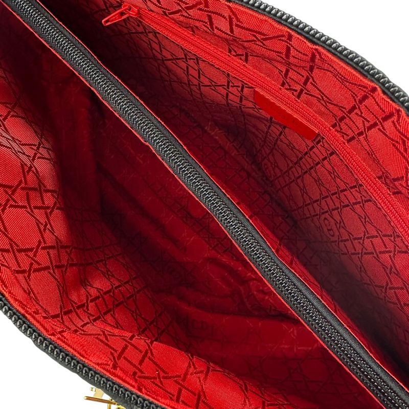 Good Christian Dior Lady Dior Cannage Quilted Boston Bag Tote Bag Black Ladies