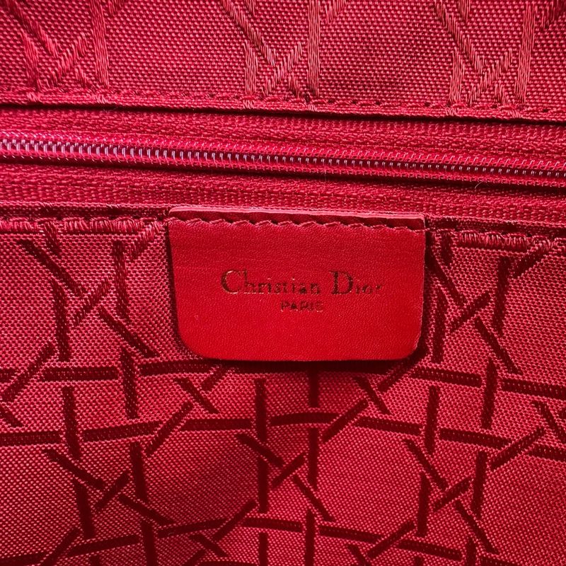 Good Christian Dior Lady Dior Cannage Quilted Boston Bag Tote Bag Black Ladies