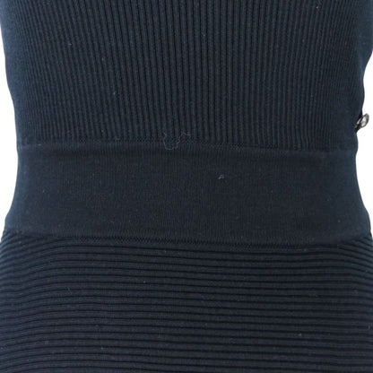 Chanel Ribbed Knit Sleeveless Dress P51180k06566 Size 34 Black Ladies Used
