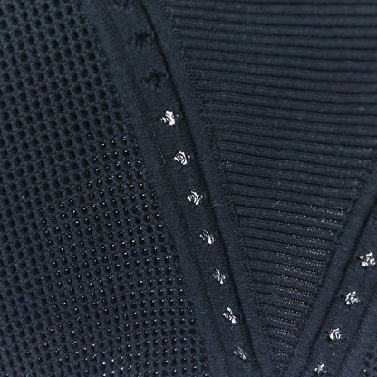 Chanel Ribbed Knit Sleeveless Dress P51180k06566 Size 34 Black Ladies Used