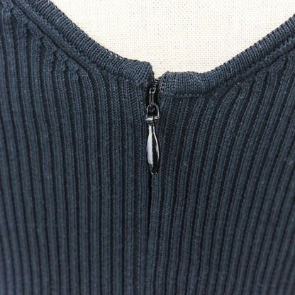 Chanel Ribbed Knit Sleeveless Dress P51180k06566 Size 34 Black Ladies Used