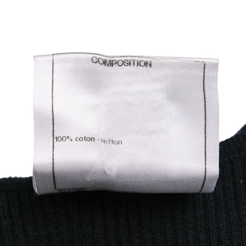 Chanel Ribbed Knit Sleeveless Dress P51180k06566 Size 34 Black Ladies Used