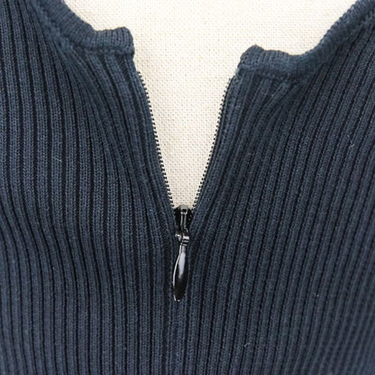 Chanel Ribbed Knit Sleeveless Dress P51180k06566 Size 34 Black Ladies Used