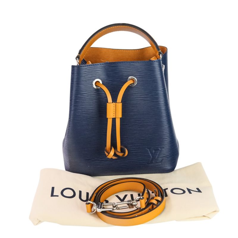 Good Louis Vuitton Epi Neonoe BB 2way Handbag Shoulder Bag M53610 Navy Orange